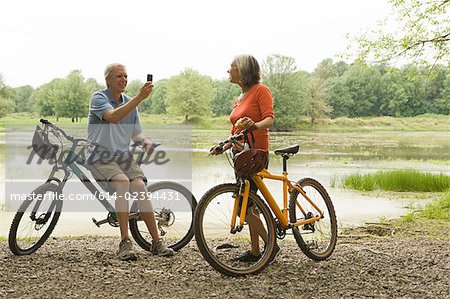 Cyclists with camera