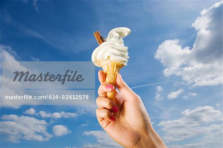Person holding ice cream