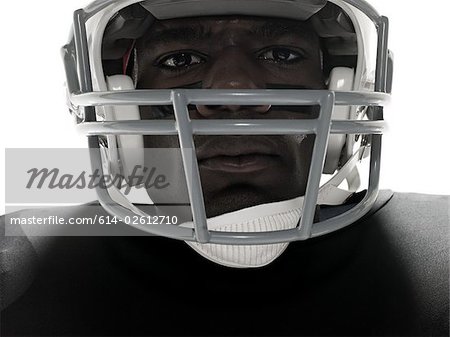 Close up of an american football player