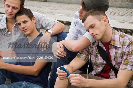 Friends sitting on steps