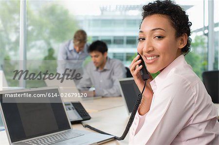 Office worker on telephone