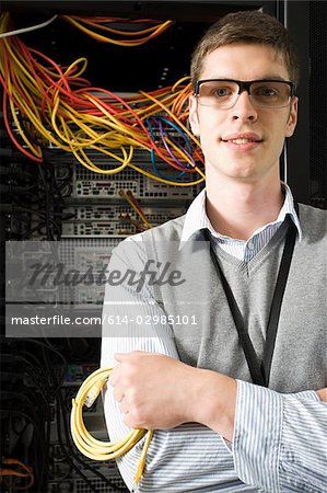 Portrait of a male computer technician
