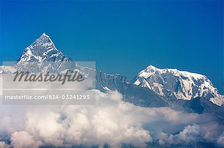 Machapuchare and annapurna peaks