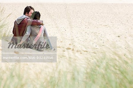 Loving couple on a beach