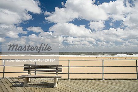 Bench on boardwalk