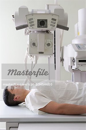 Patient and x-ray machine