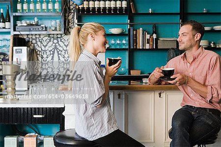 Couple at coffee bar