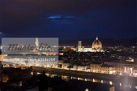 Night cityscape, Florence, Italy