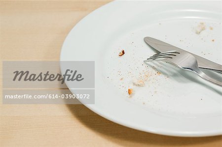 Empty plate with crumbs