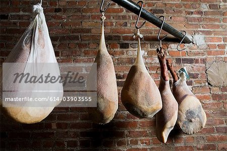 Dry cured prosciutto hams