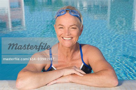 Mature woman in swimming pool