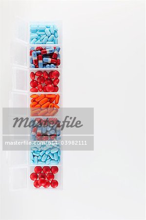 Pills in an organiser Pills in an organiser
