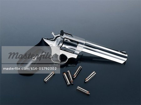 Revolver and bullets Revolver and bullets