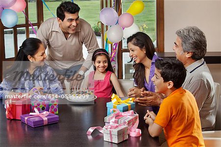 Young girl celebrating her birthday