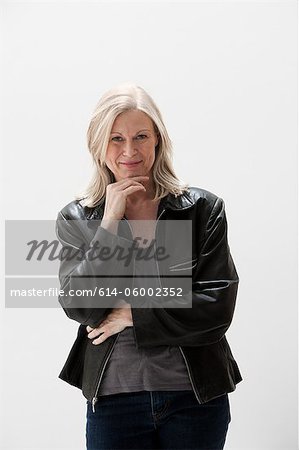 Portrait of  mature woman, studio shot