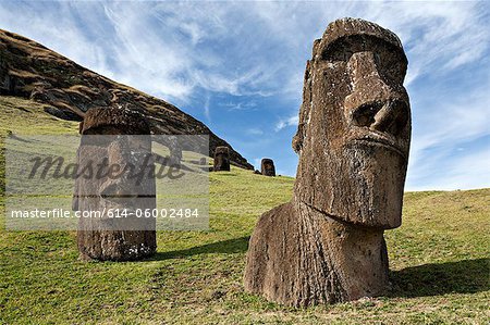 Moai statues, rano raraku, easter island, polynesia
