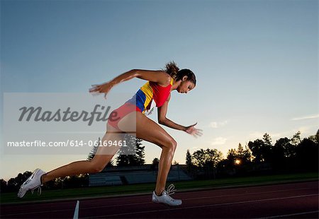 Female athlete running