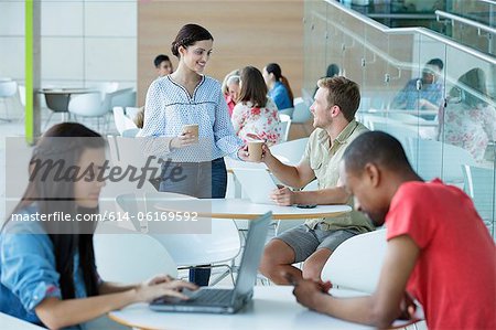 Young couple in canteen area