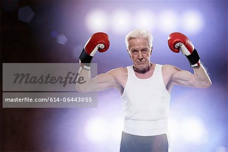 Senior male boxer, looking tough