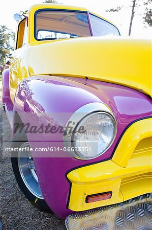 Headlight of colorful car