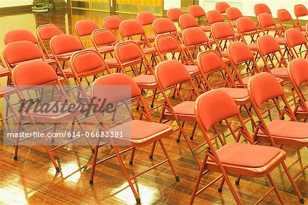 Empty chairs in auditorium