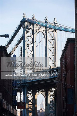 East River Bridge and city buildings