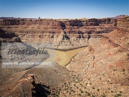 Rock formations in dry rural landscape