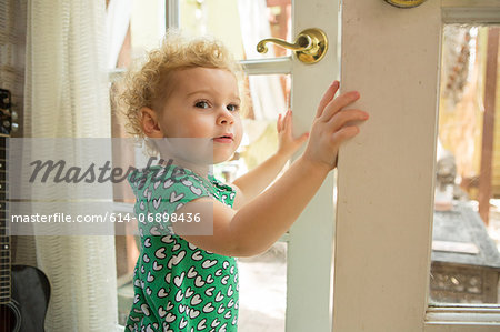 Toddler opening door