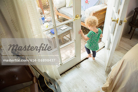 Toddler going onto verandah