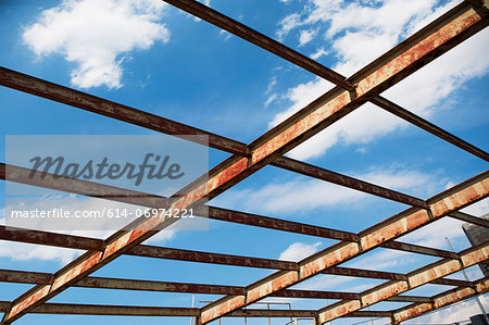 Open rusting roof framework