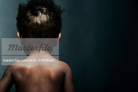 Portrait of baby boy, rear view