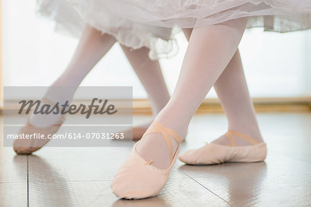 Ballerinas practising together, low section