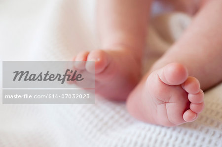 Baby girl's barefeet, close up