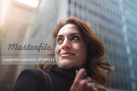 Young woman on street, New York, USA Young woman on street, New York, USA