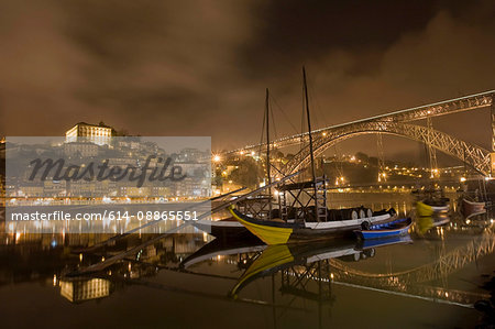 Porto and river Douro at night