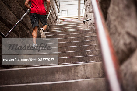 Jogger along the river walk, Savannah, Georgia, USA