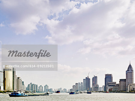 View of the Bund on river Huangpu, Shanghai, China