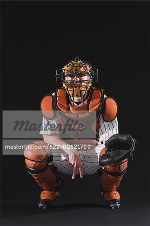 Premium Photo  Baseball catcher with his safety helmet