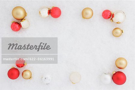 Red, White And Golden Baubles