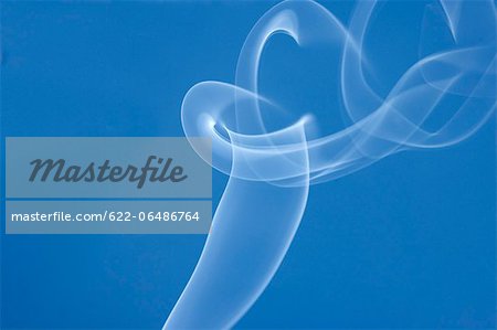 White smoke on blue background