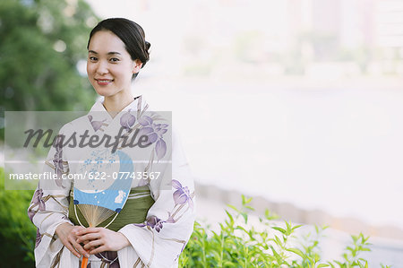 Young Japanese woman in a traditional kimono