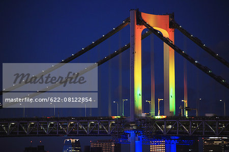 Night view of Rainbow bridge, Tokyo, Japan