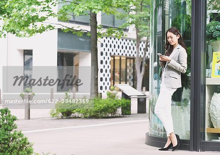 Japanese attractive businesswoman in downtown Tokyo