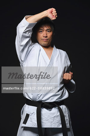 Japanese karate master training