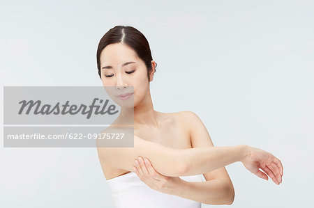 Japanese woman massaging