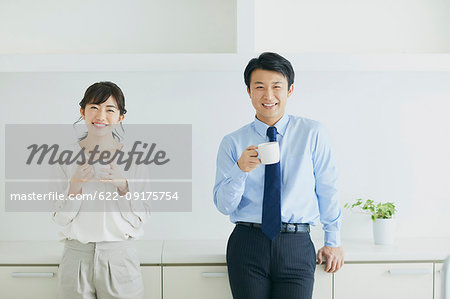 Japanese couple in the kitchen