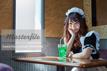 Japanese maid cosplay