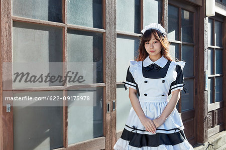 Japanese maid cosplay