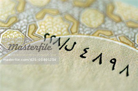 Extreme close-up of bank note