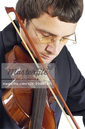 Close-up of a musician playing the violin